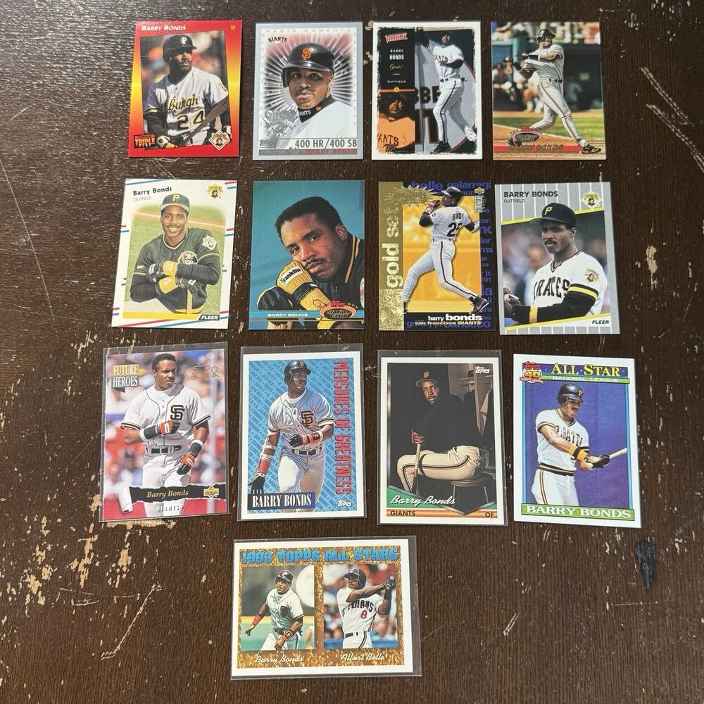Barry Bonds 13 Card Lot MLB Baseball 762 Career Home Runs 14x All Star 7x NL MVP